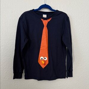 Gymboree Navy Tee with Orange Tie Design